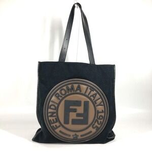 FENDI Black Leather Shoulder Bag